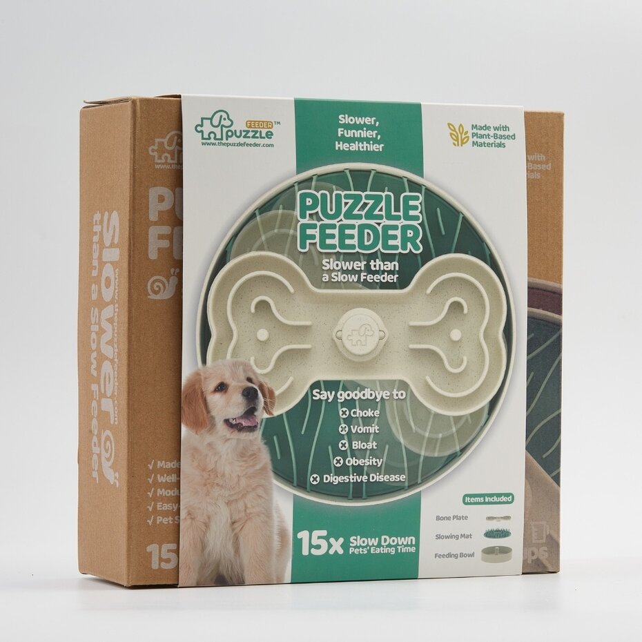 Pet Future Puzzle Feeder Slow Feeder Voerpuzzel Wit Groen
