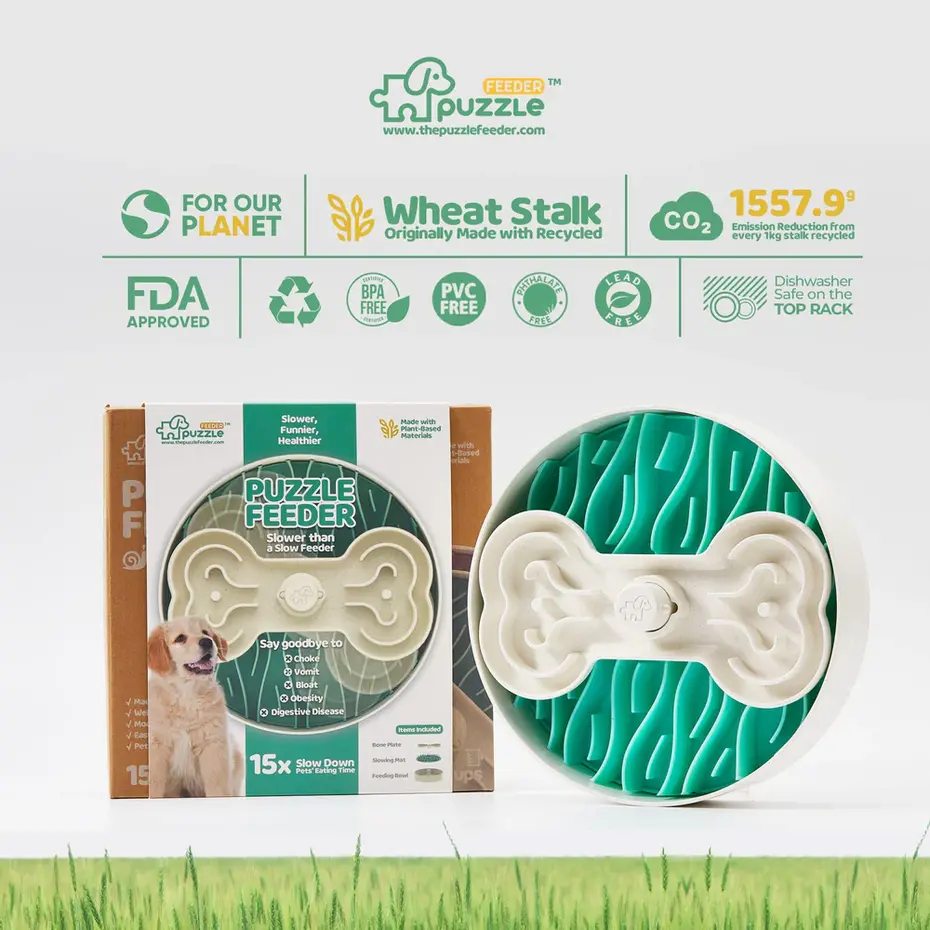Pet Future Puzzle Feeder Slow Feeder Voerpuzzel Wit Groen