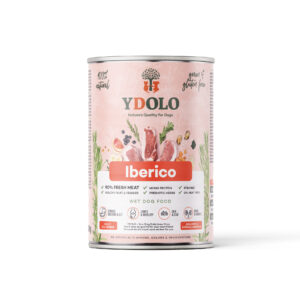 YDOLO Wet Food Iberico Blik natvoer met de smaak Iberico, speciaal samengesteld voor honden. Rijk aan hoogwaardig vlees en natuurlijke ingrediënten voor een smakelijke en voedzame maaltijd.