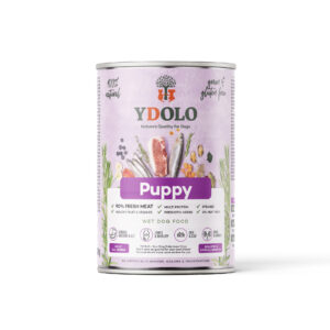 Blik natvoer speciaal ontwikkeld voor puppy’s, boordevol hoogwaardige ingrediënten en essentiële voedingsstoffen voor een gezonde groei en optimale ontwikkeling.