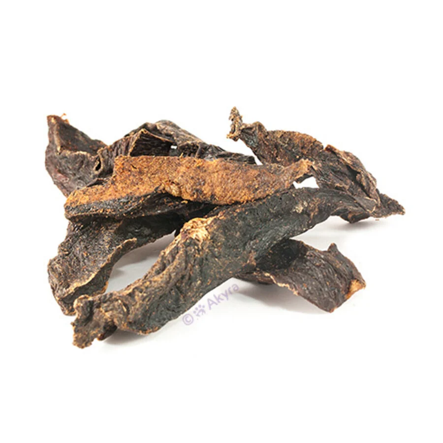 Akyra paardenvlees – 100% natuurlijk gedroogd spiervlees van paard, geschikt als hypoallergene snack of beloning voor gevoelige honden.
